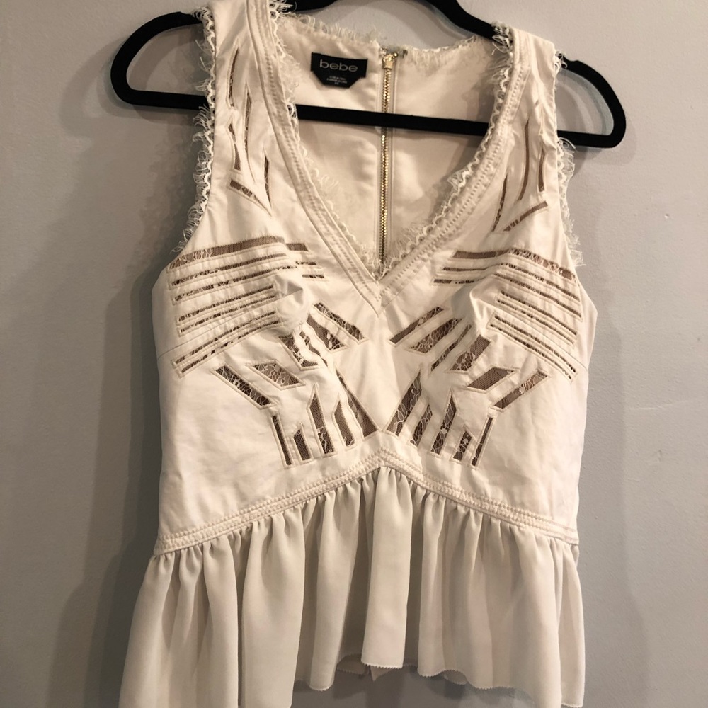 Bebe Leather & lace tank/bustier